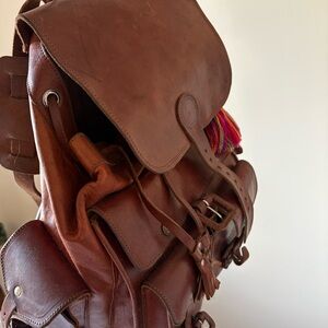 Large Brown Leather Backpack from Boutique